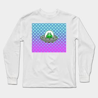 Alien UFO Sloth - Ombre Hearts Long Sleeve T-Shirt